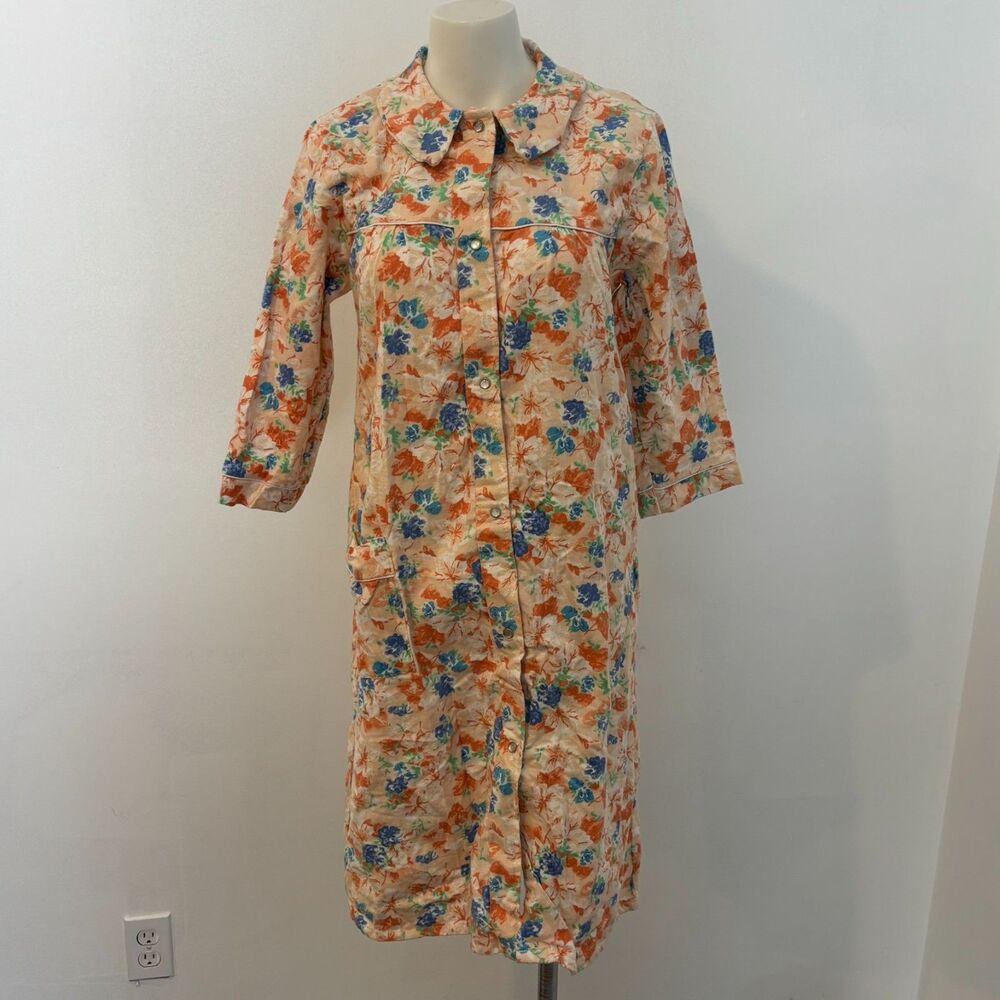 Vintage Pillow Talk size Small Floral 70s Cottagecore Mumu Flannel Nightgown